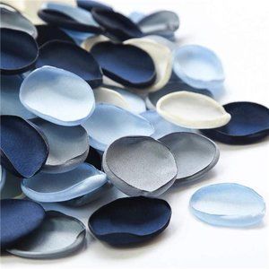300pcs Silk Rose Petals Dusty Blue Navy Flower Petals for Wedding Flower Girl